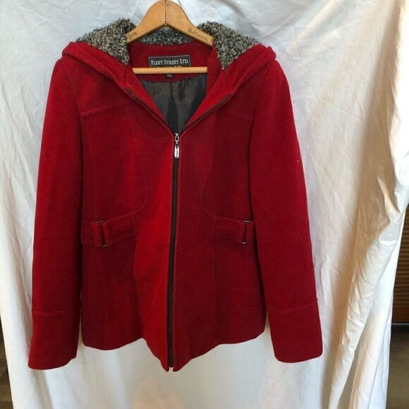 Fleet Street Pea Coat Red PS - Picture 1 of 6